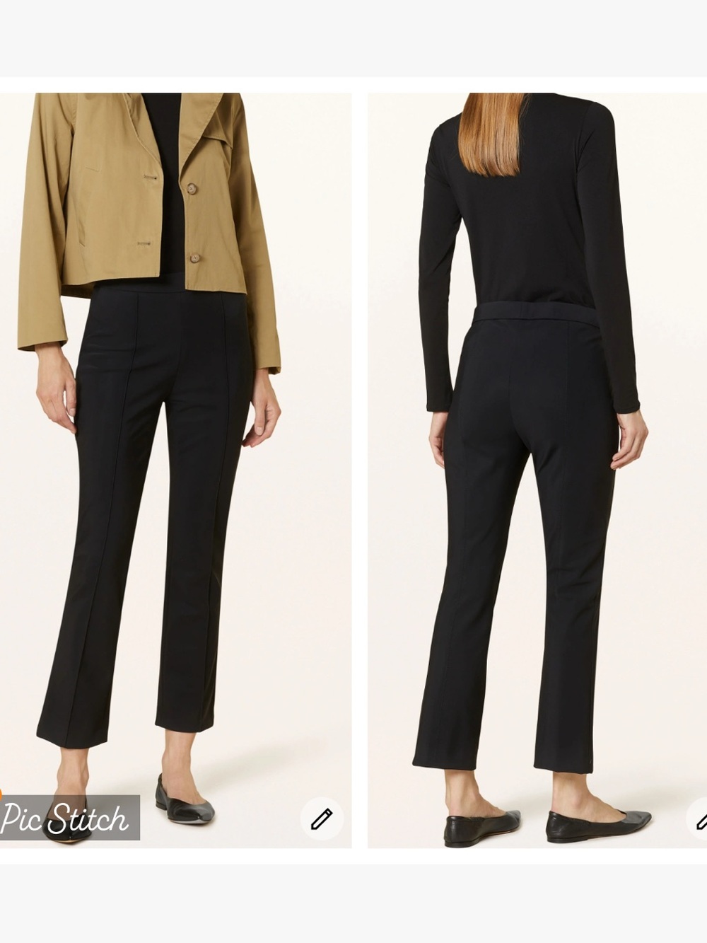 Raffaello Rossi Macy B 7/8 Cropped Jersey Pants Black